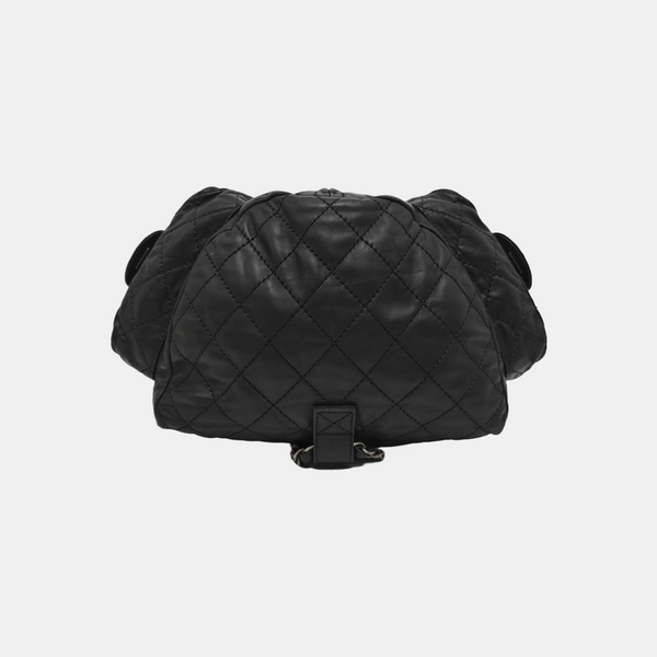 Quilted Calfskin Backpack Black