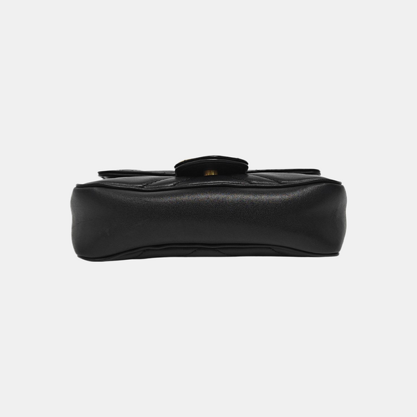 GG Marmont Mini Quilted Calfskin Black
