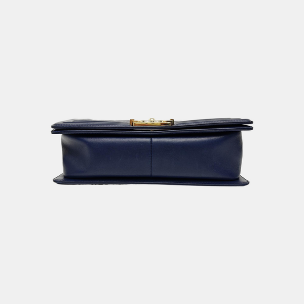 BOY CHANEL Medium Quilted Calfskin Blue