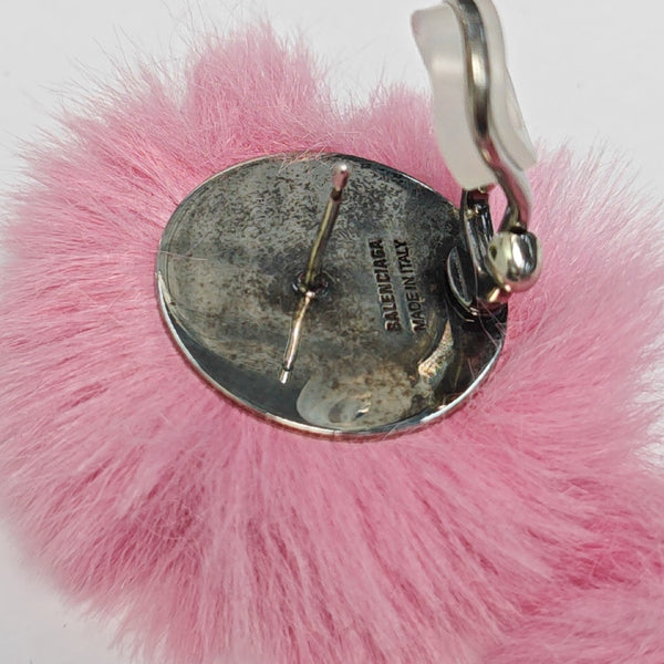 Fabric Pink Stud Earrings