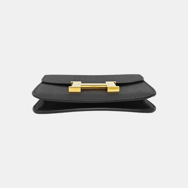 Constance Slim Epsom Black Wallet