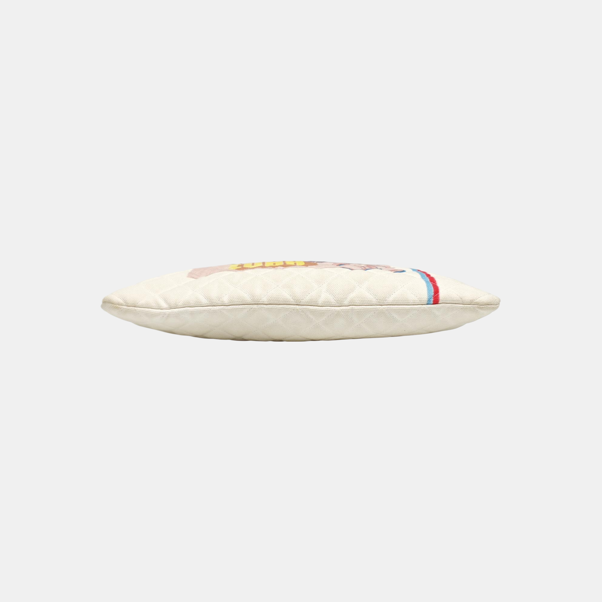 Quilted Canvas Clutch White