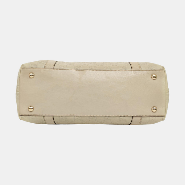 Abbey Monogram Calfskin White