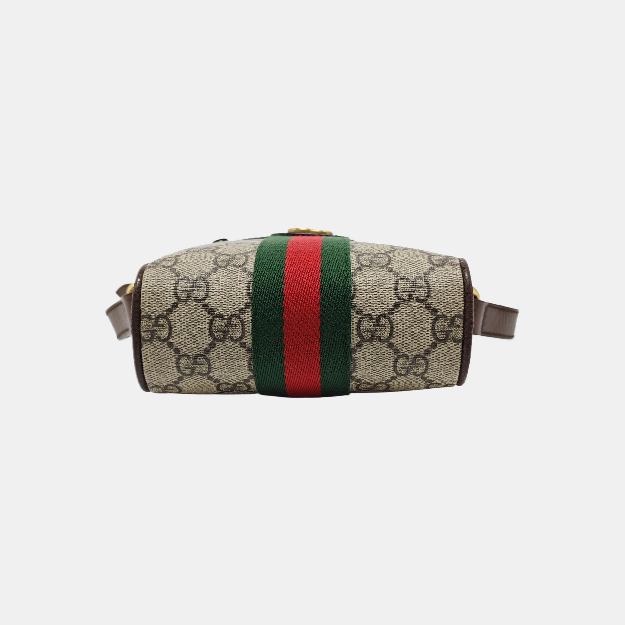Ophidia Small Monogram Coated Canvas Beige