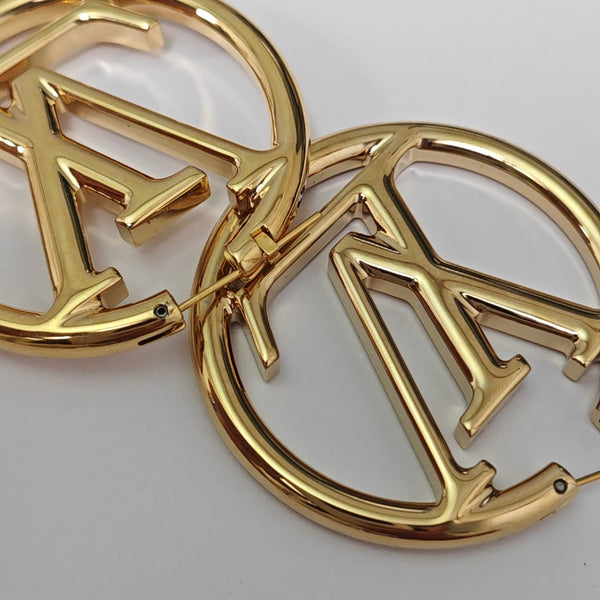 LOUISE Metal Gold Stud Earrings