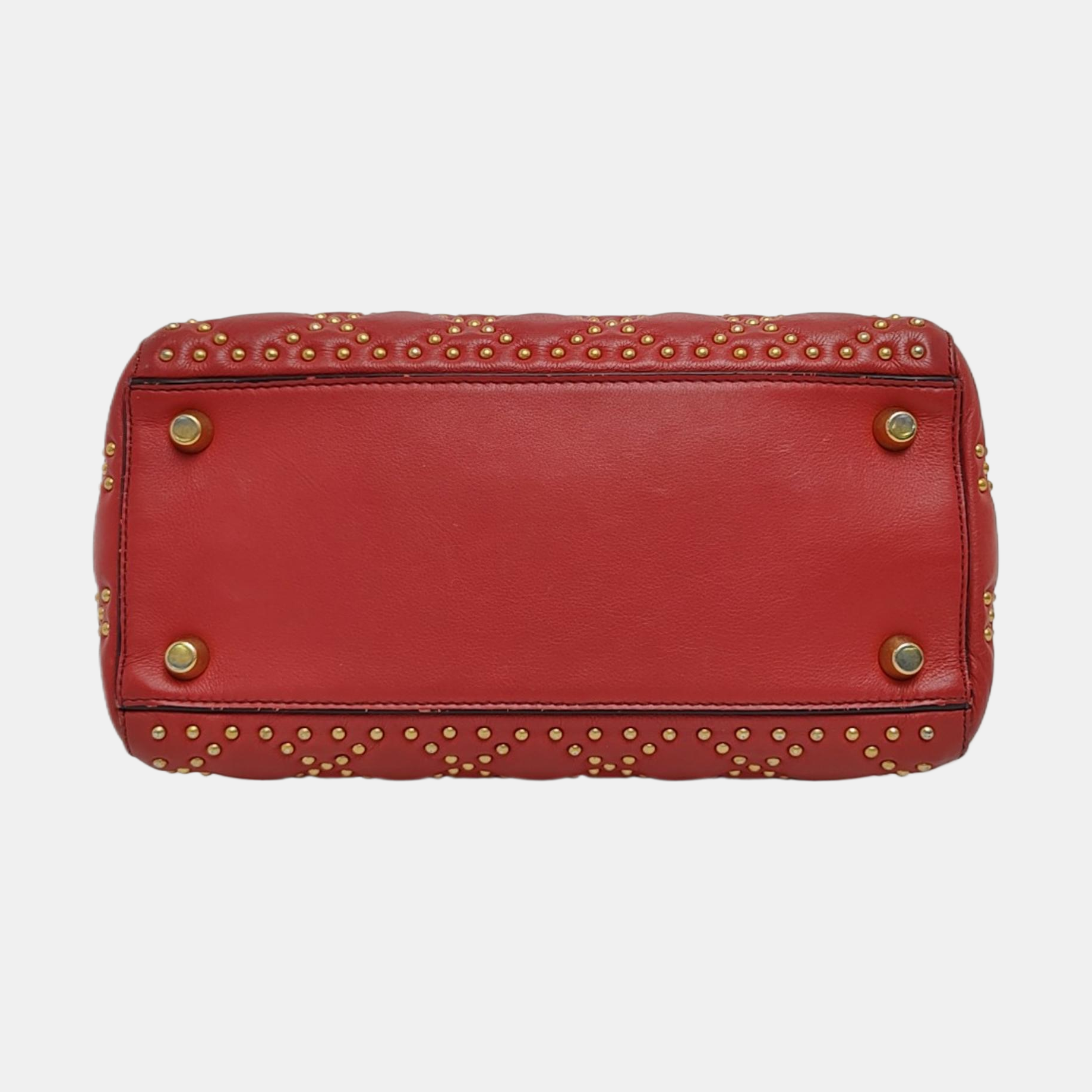 Lady Dior Mediano Piel de Becerro Roja