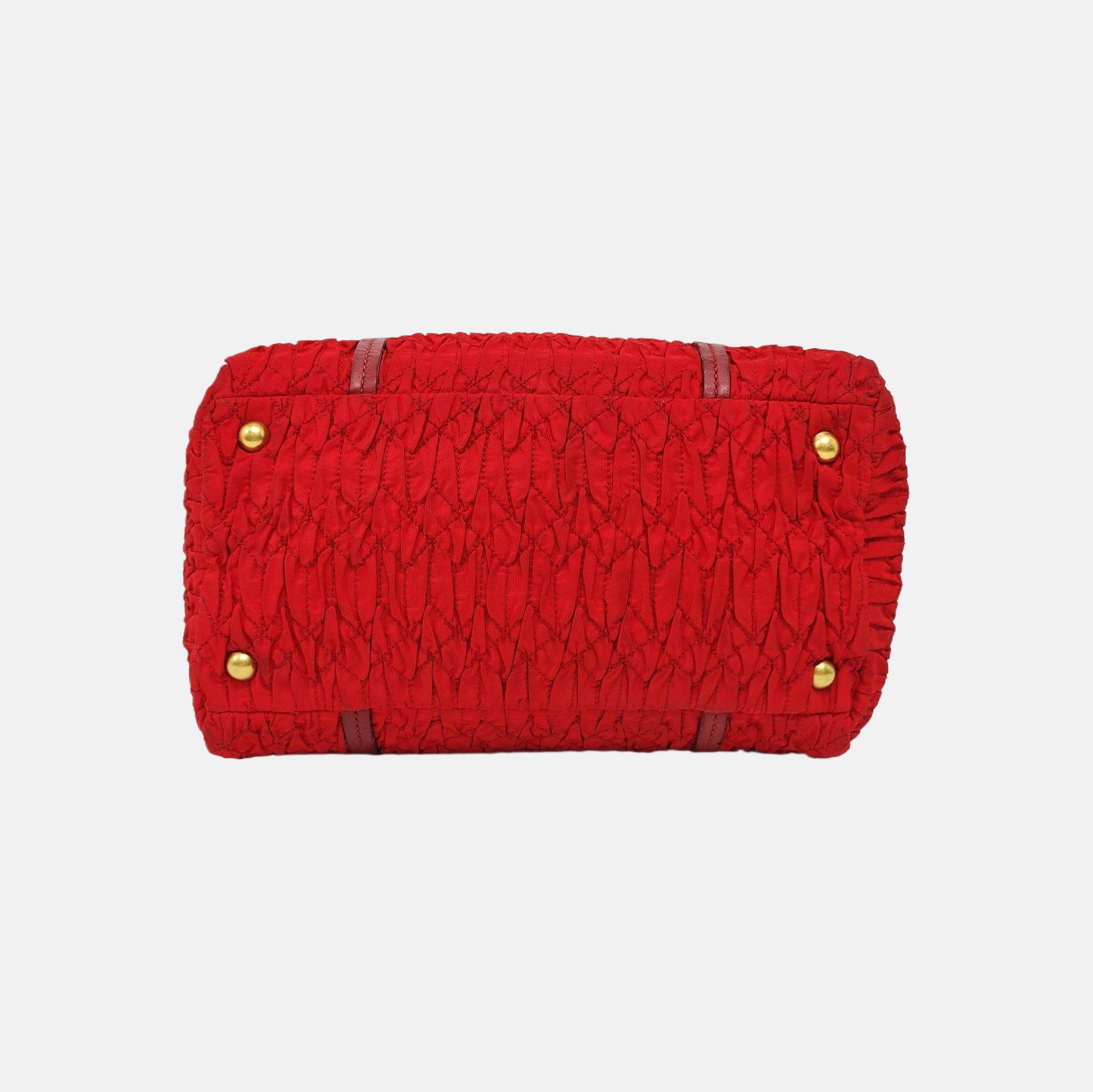 Quilted Canvas Tote Bag Red
