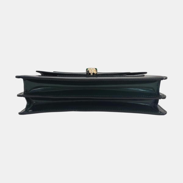 SERPENTI FOREVER Medium Quilted Patent Leather Green