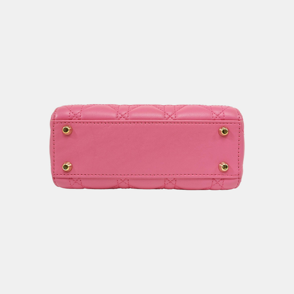 Lady Dior Mini Cannage Lambskin Red