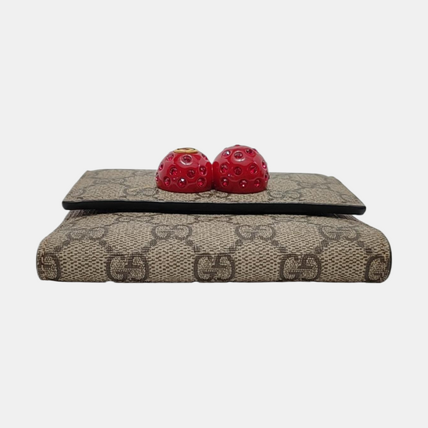 GG Supreme Monogram Coated Canvas Gray Wallet