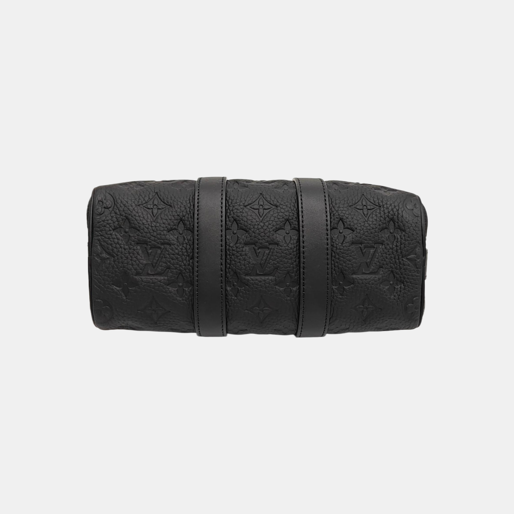 KEEPALL 25 Monogram Calfskin Black
