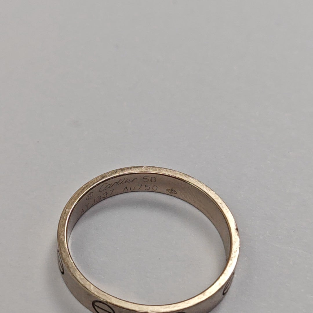 LOVE 18k White Gold Silver Ring EU 56