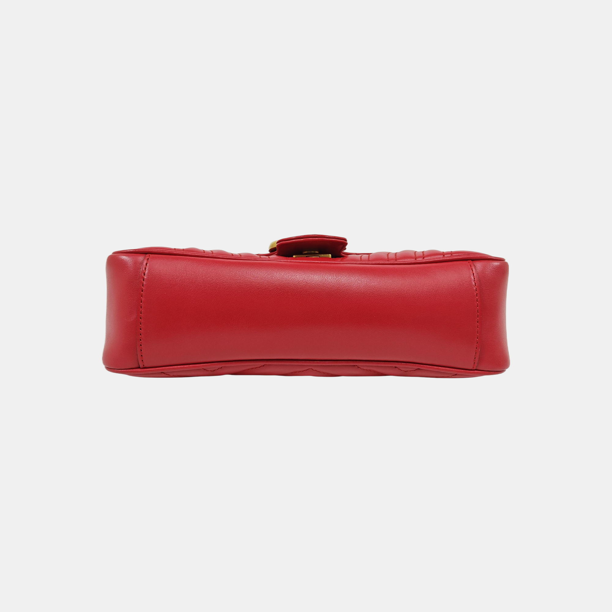 GG Marmont Medium Quilted Calfskin Red