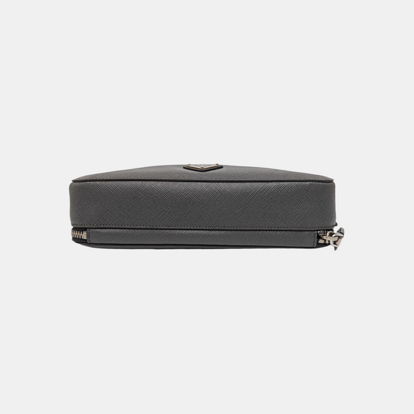 Leather Clutch Gray