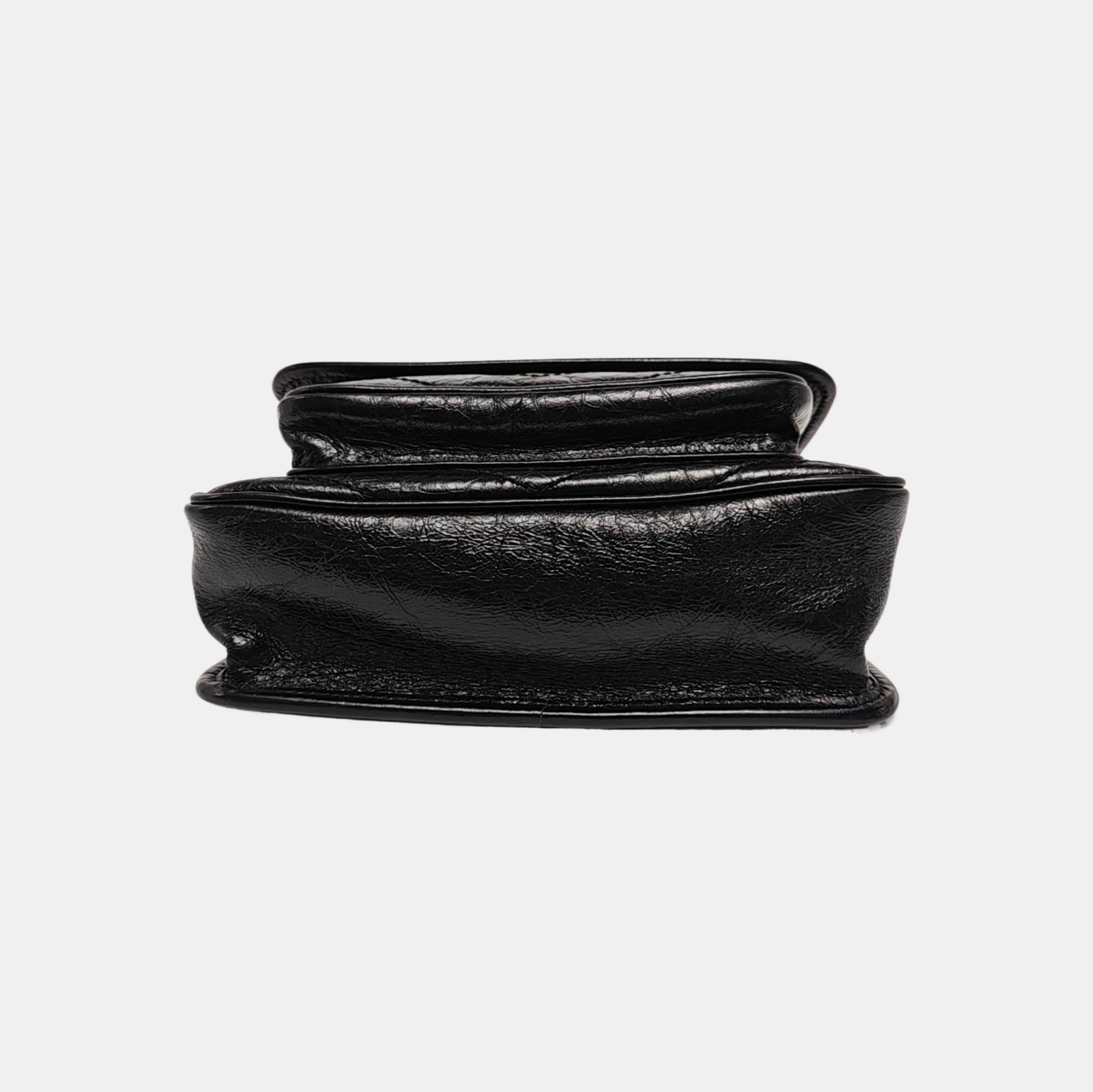 NIKI Small Chevron Calfskin Black