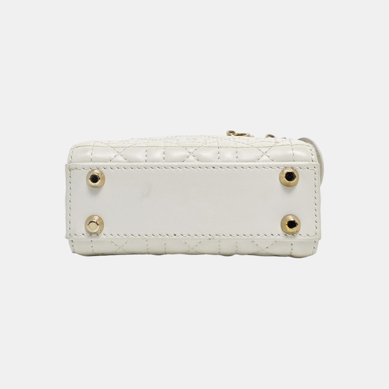 Lady Dior Super Mini Quilted Lambskin White
