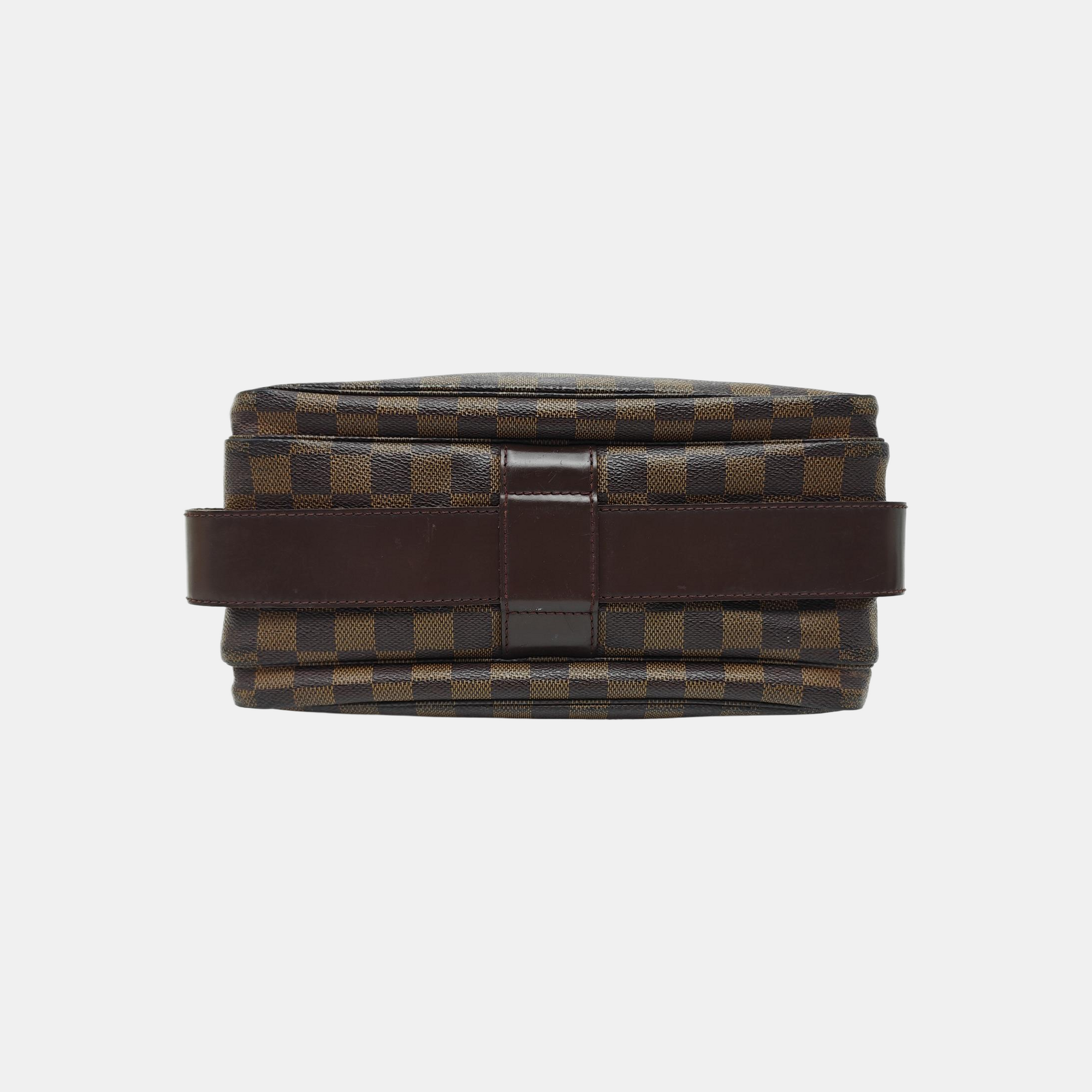 NAVIGLIO Damier Ebene Coated Canvas Brown