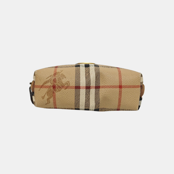 Coated Canvas Clutch Brown