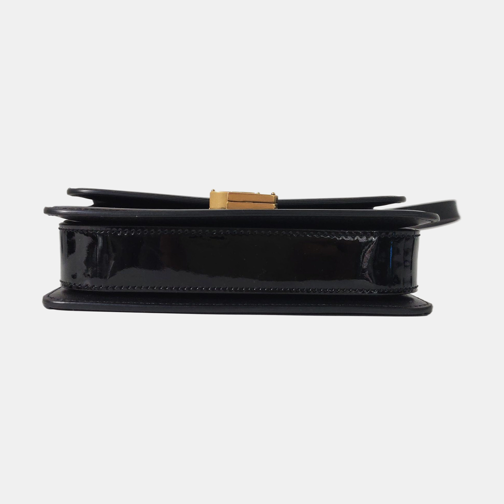 Authenticated pre-owned  SOLFERINO Small Patent Leather Black - Shoulder Bag at Looply
