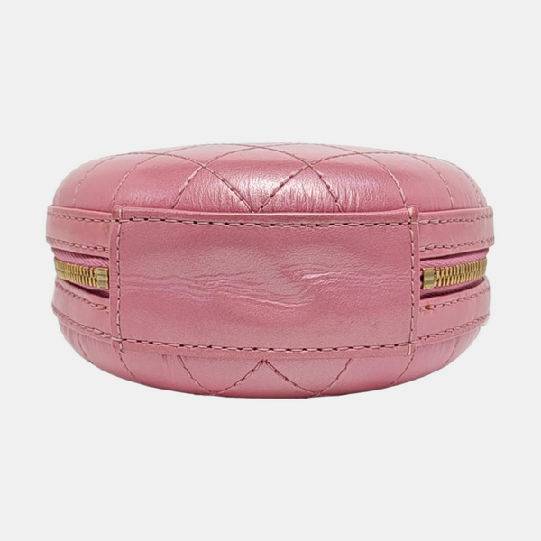 ROUND Quilted Lambskin Pink