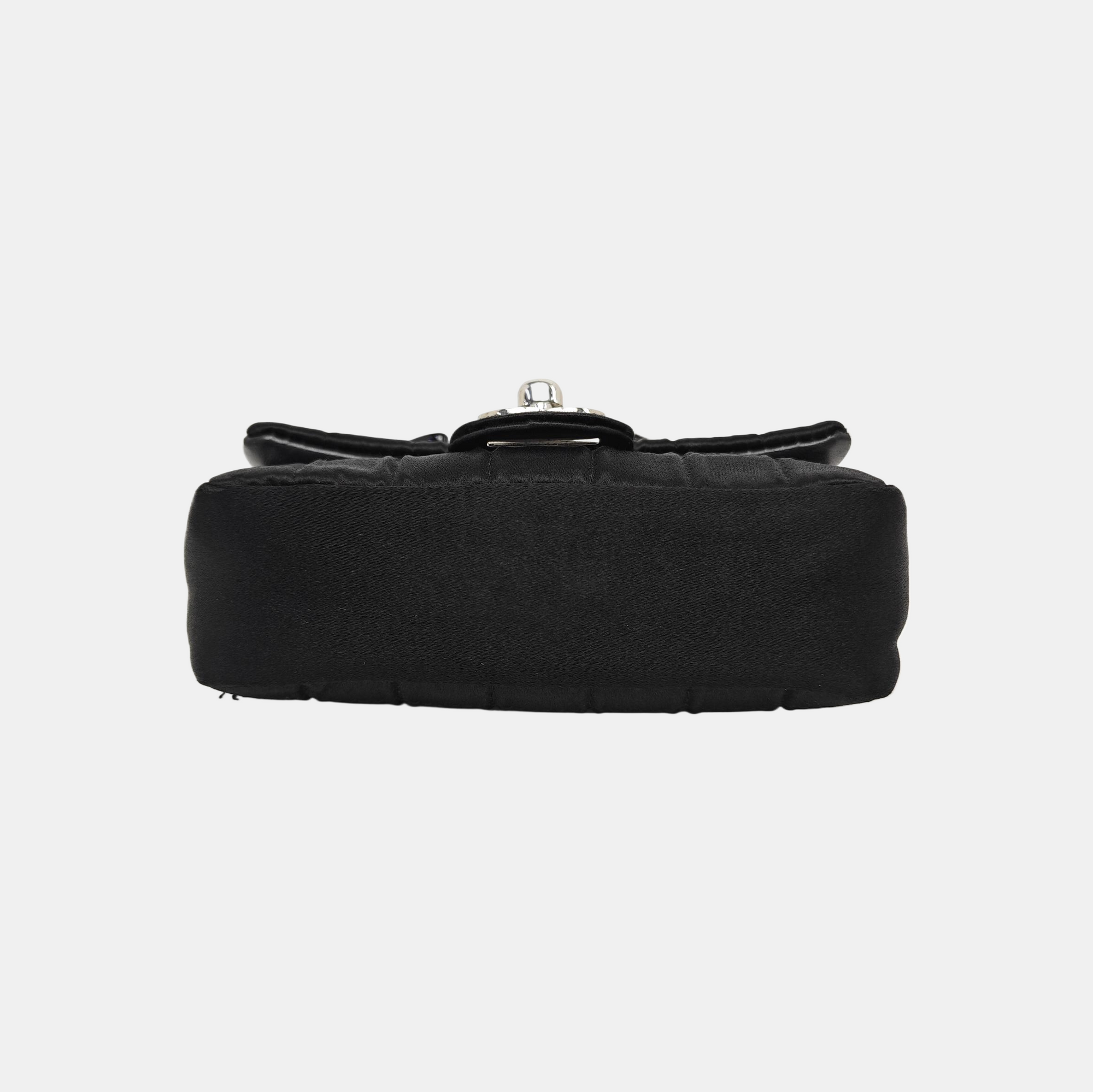 Silk Satin Crossbody Bag Black