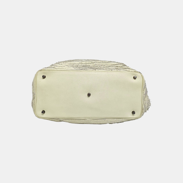 Calfskin Top Handle Bag Beige