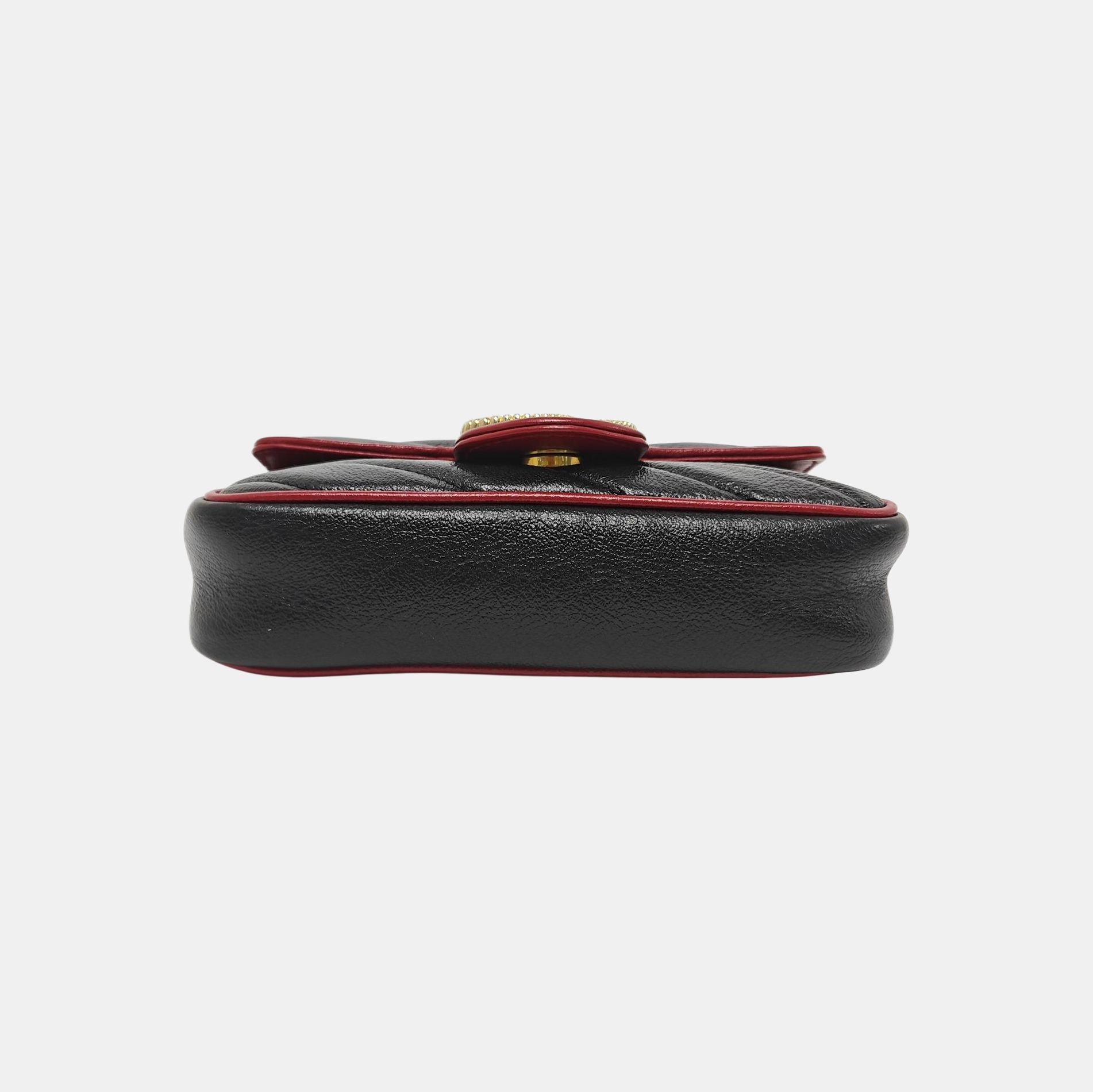 GG Marmont Super Mini Quilted Calfskin Black