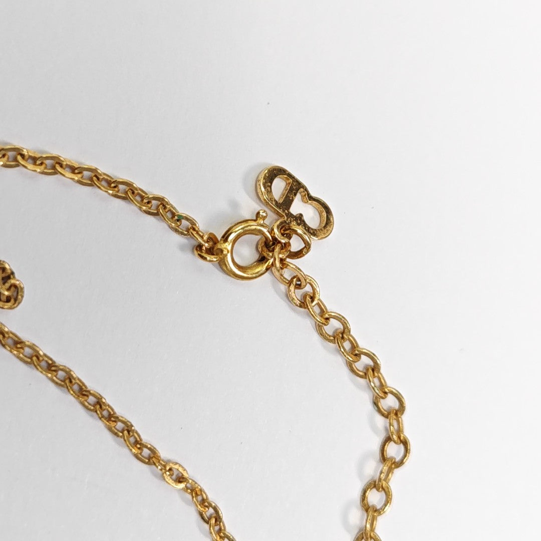 Dior Oblique Metal Gold Necklace