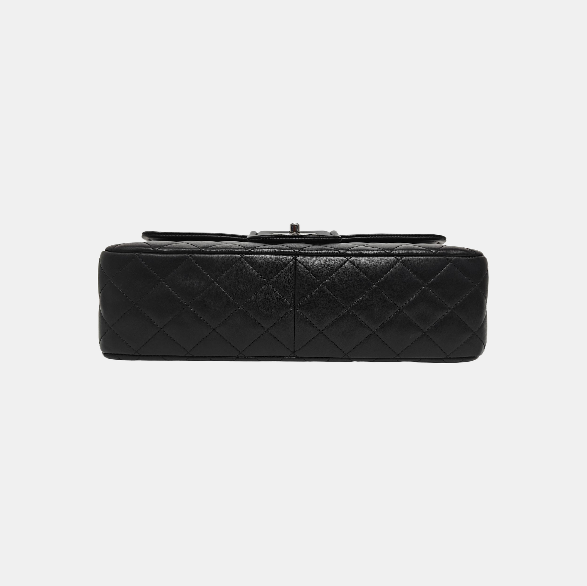 Quilted Lambskin Shoulder Bag Large Black
