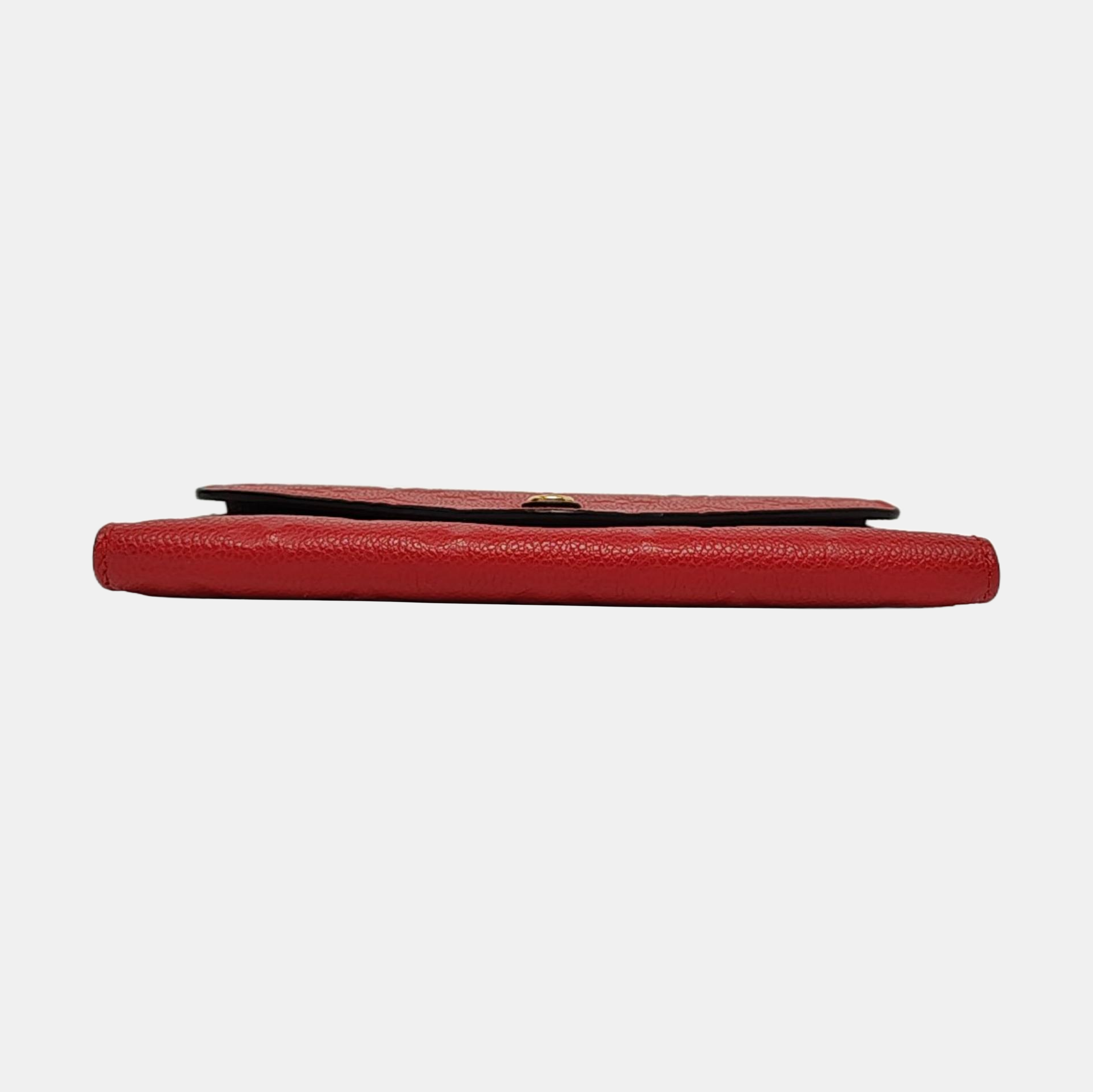 CURIEUSE Monogram Calfskin Red Wallet