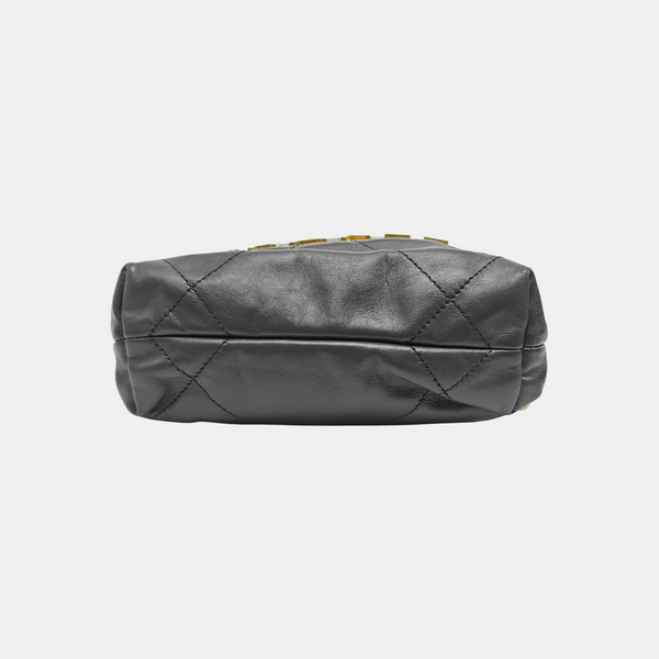 CHANEL 22 Mini Quilted Calfskin Gray