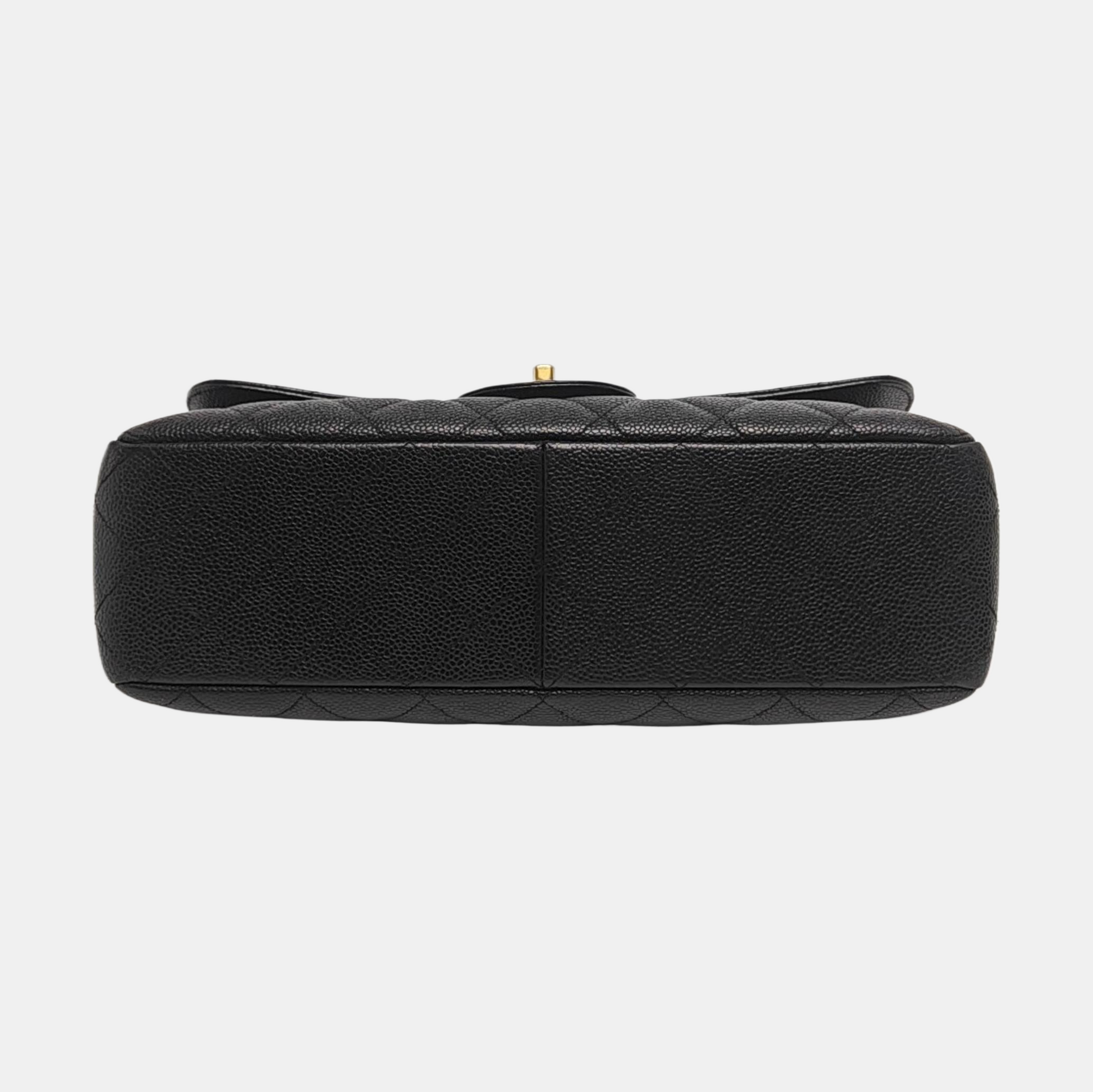 Large Quilted Grained Calfskin Black