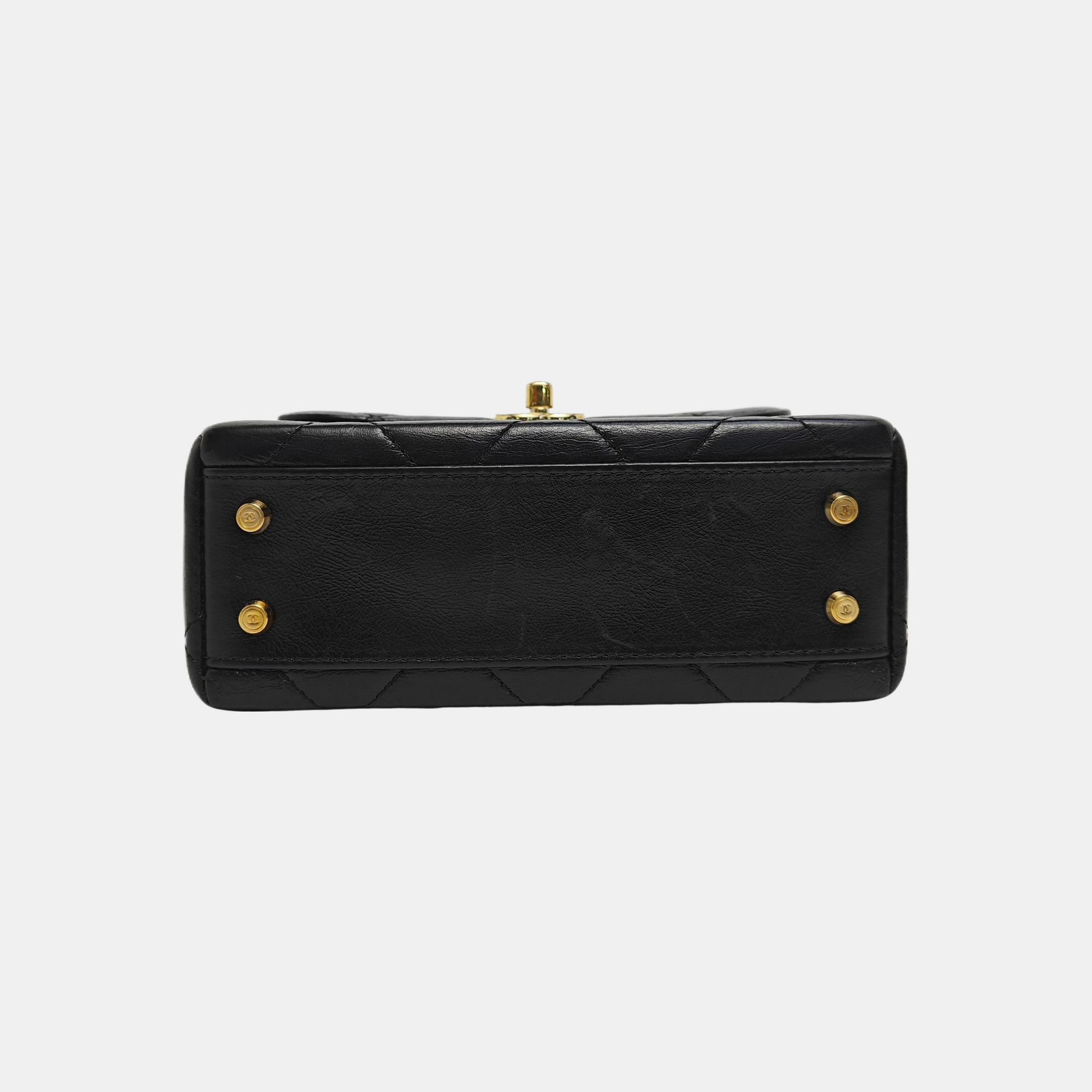 KELLY Small Quilted Calfskin Black