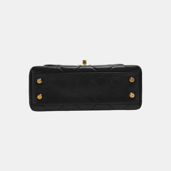 KELLY Small Quilted Calfskin Black