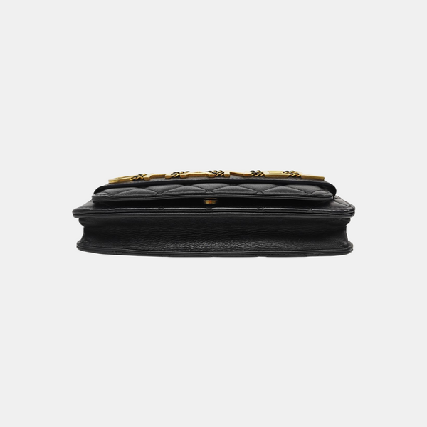 Quilted Calfskin Shoulder Bag Black