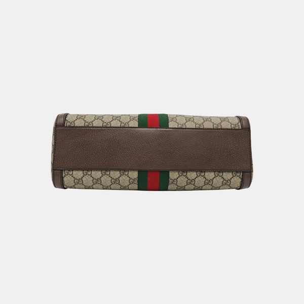 Ophidia Medium Monogram Coated Canvas Beige