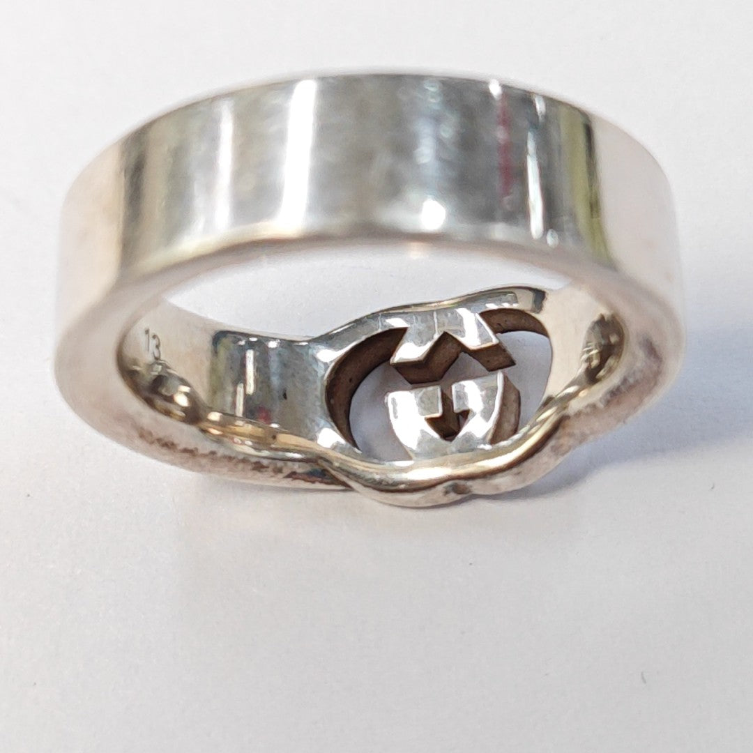 Interlocking G 925 Sterling Silver Ring HK 13