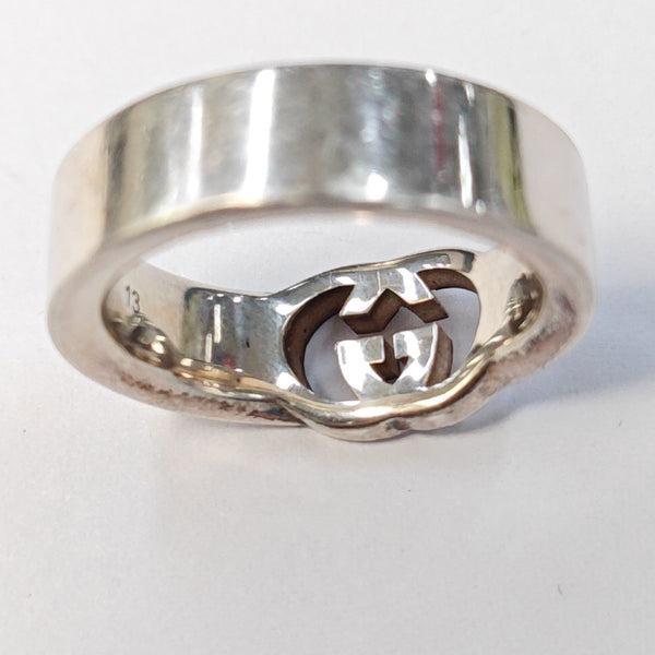 Interlocking G 925 Sterling Silver Ring HK 13