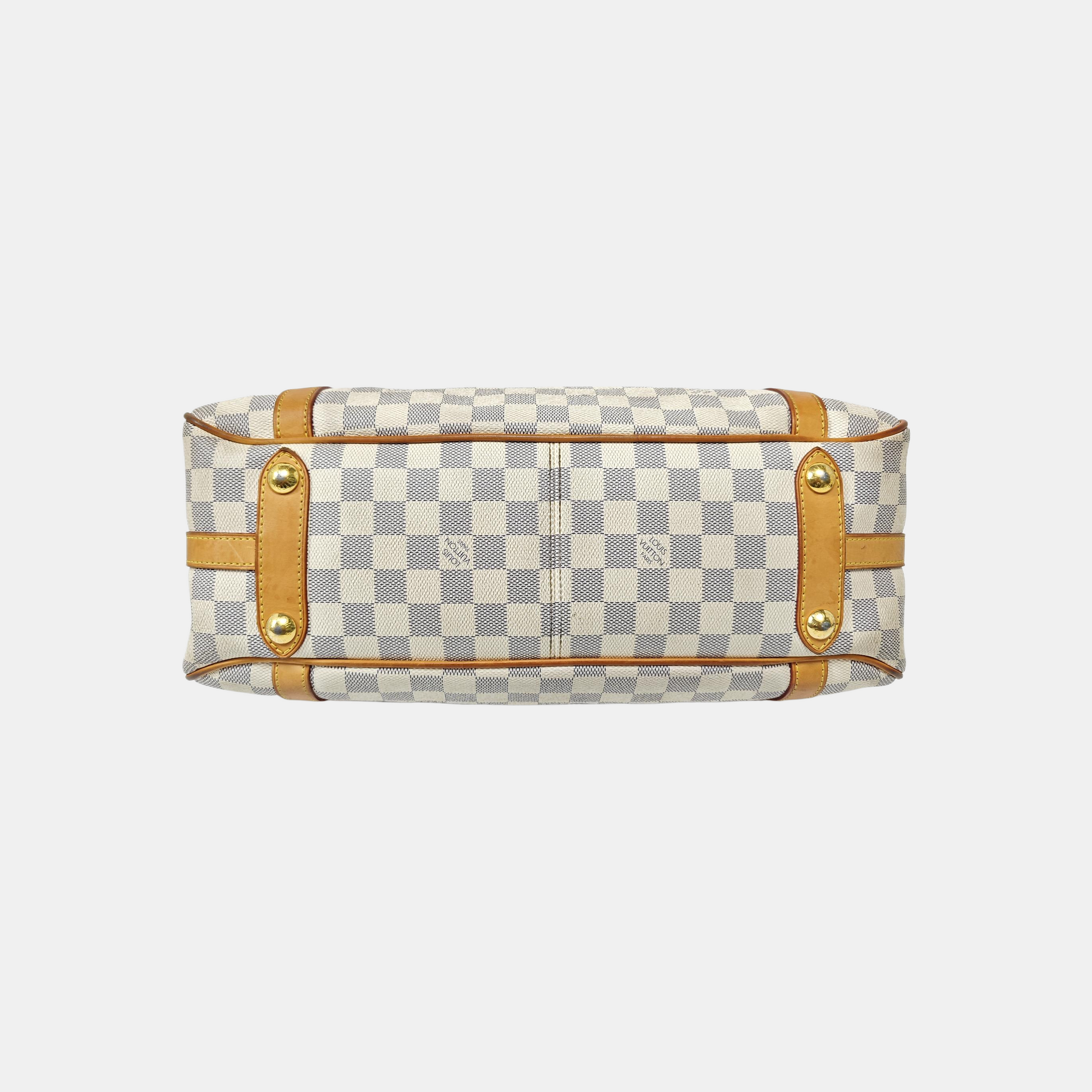 STRESA PM Damier Azur Coated Canvas White