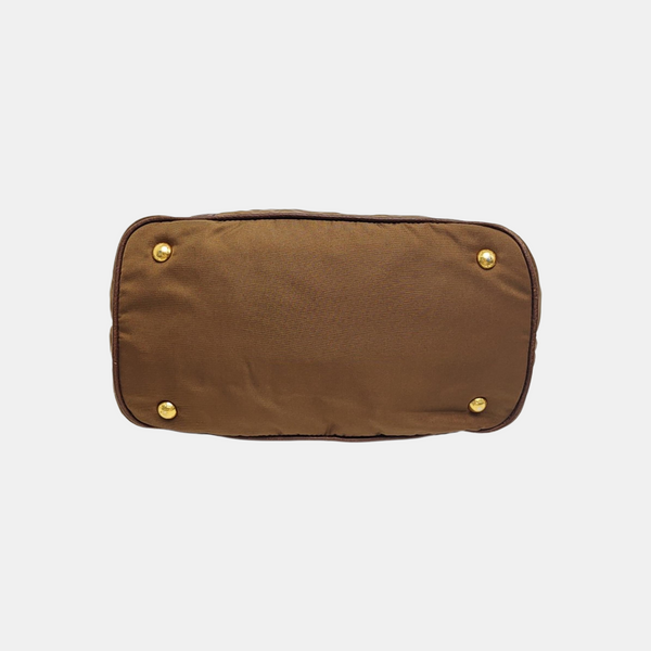Nylon Tote Bag Brown