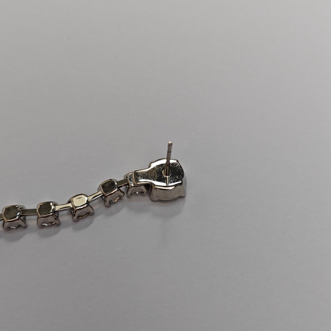 CC Logo Brass Silver Stud Earrings