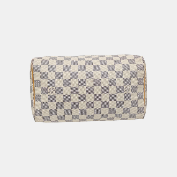 SPEEDY 25 Damier Azur Coated Canvas White