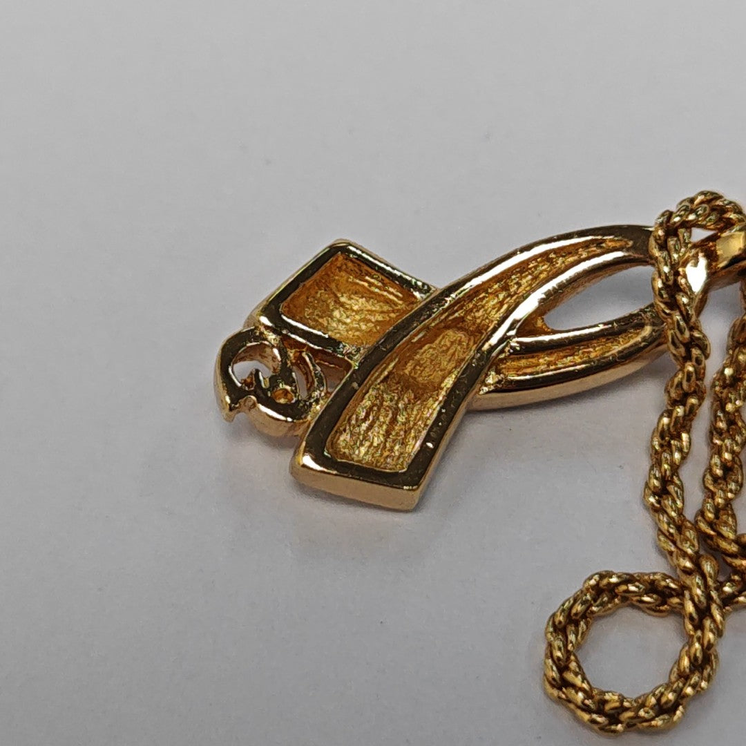 Twist Round Metal Gold Necklace