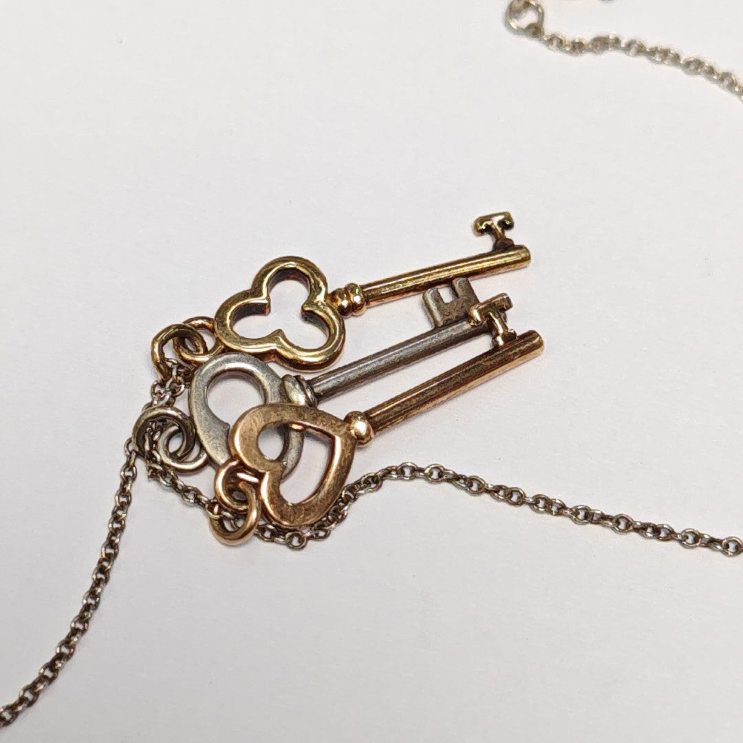 Tiffany Keys 18k Gold Silver Necklace