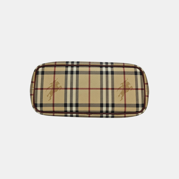 Coated Canvas Top Handle Bag Beige