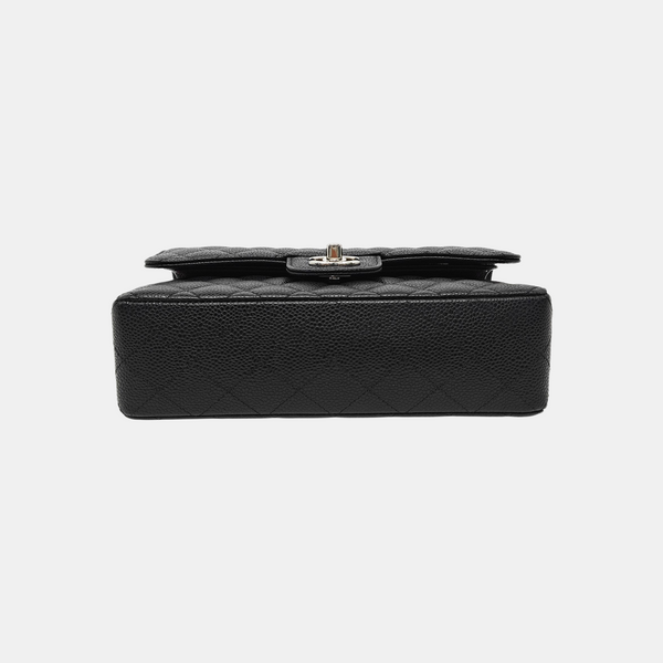 CLASSIC FLAP Small Quilted Grained Calfskin Black
