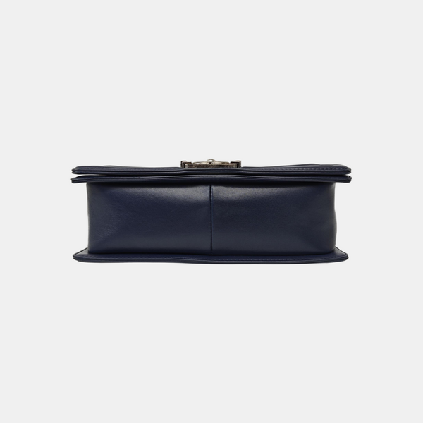 BOY CHANEL Medium Quilted Calfskin Blue