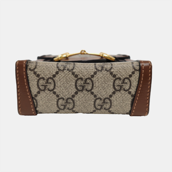 Authenticated pre-owned  Horsebit 1955 Mini Coated Canvas Beige - Crossbody Bag at Looply
