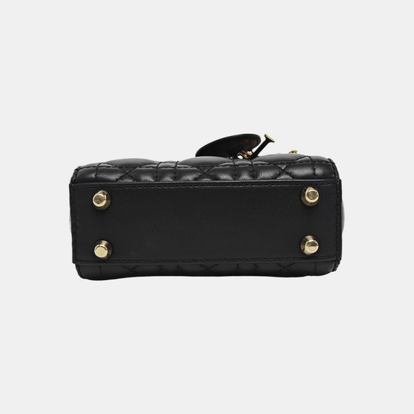 Lady Dior Super Mini Cannage Lambskin Black