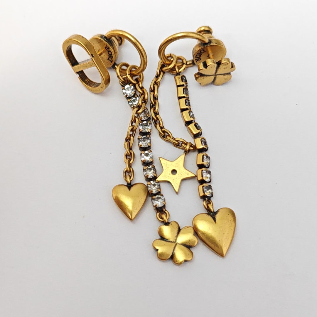 Lucky CD Metal Gold Stud Earrings